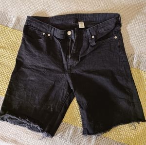 Black denim shorts, longer length H&M